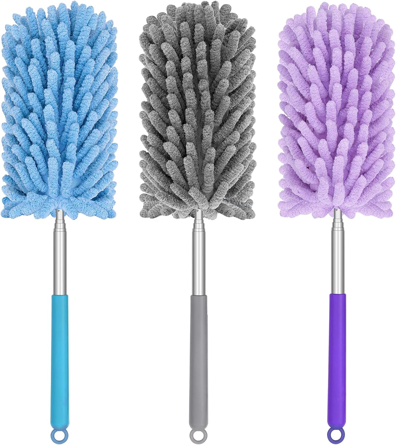Mini Duster for Cleaning, 360° Bendable Hand Dusters with Extension Pole, Washable Small Duster for Car Interior, Office, Furniture