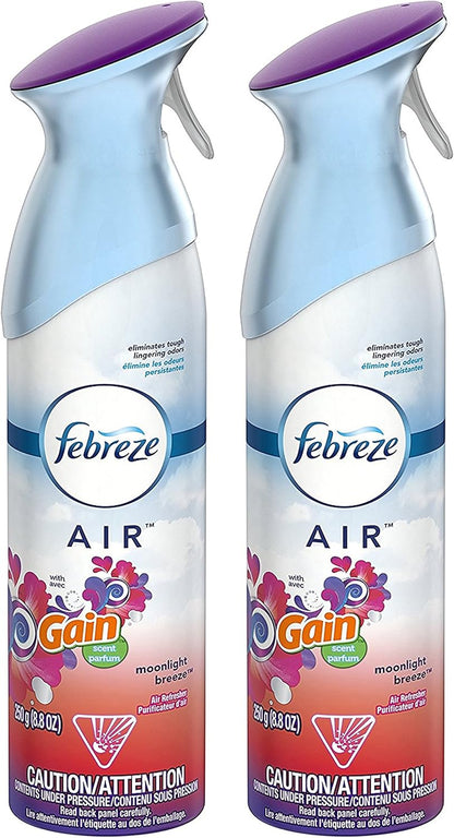 Febreze Air Mist Air Freshener Spray, Odor-Fighting Room Spray, Air Fresheners for Home and Bathroom and Kitchen, Aerosol Can, Gain Island Fresh Scent, 8.8oz, (Pack of 2)