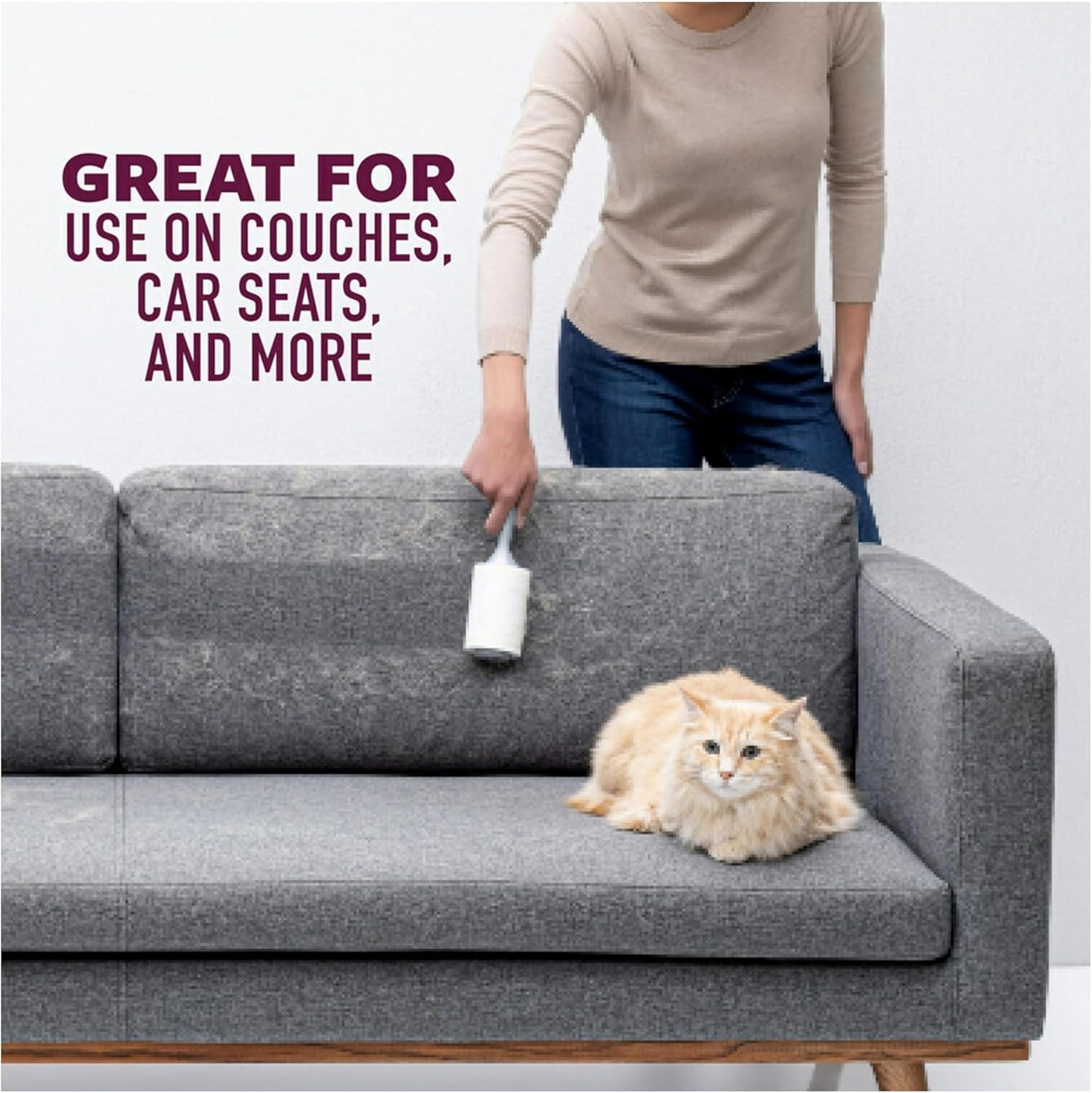 Scotch-Brite Pet Hair Pickup Extra Sticky Lint Roller, Designed for Removing Fur + Fluff on Couches, Clothes, Dog and Cat Beds, & More, 1 Pack, 95 Easy-Tear Adhesive Sheets Total