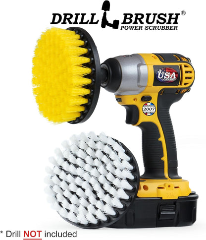 Bathroom Accessories - Power Scrubber Bathroom and Kitchen Brush Set - Cleaning Supplies - Drill Brush- Bath Mat - Shower Cleaner - Soap Scum, Mineral Deposits, Calcium, Hard Water, Rust Stains