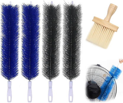 4 Pcs Fan Cleaner,Bendable Fan Duster,Comes with a Small Dusting Brush,Fan Brush,for Cleaning,Dust-Removing,Fan Cleaning Brush Suitable for Floor Fans,Exhaust Fns,AC Vents,Curtains,Blinds,(Blue)