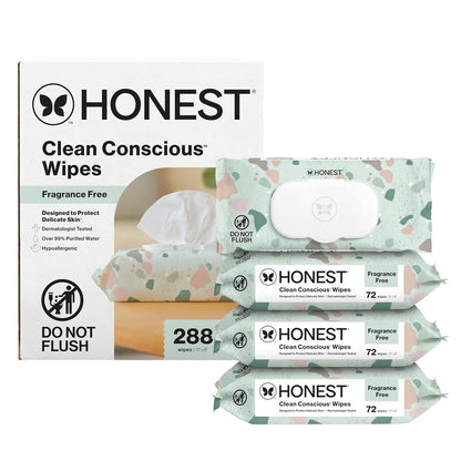 The Honest Company Hypoallergenic Multi-Use Baby Wipes for Sensitive Baby Skin, Rose Blossom, 60 Count