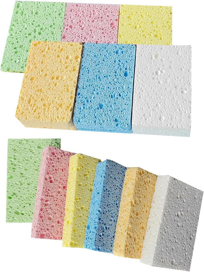12 Pack Natural Cellulose Sponges,Kitchen Sponges, Dishwashing Sponges, Car Washing Sponge, Color Sponge Suitable for Kitchen and Bathroom,Car,Household, Children's Fun Cutting DIY.