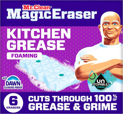 Mr. Clean Magic Eraser Foaming Sponge, All Purpose Cleaner, Dawn Cleaning Power, Wall, Sneaker, Oven Cleaner, Kitchen, Bathroom, Shower Cleaning Supplies, Scrubber, Ultra Foamy, 5ct