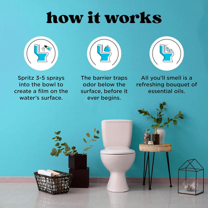 Poo-Pourri Before-You-Go Toilet Spray, Fresh Air, 4 Fl Oz, Up to 200 Uses, Bathroom Odor Deodorizer , Plant-Based with Essential Oils, for Home or Work, Jasmine, Fresh Air and Mint Scent