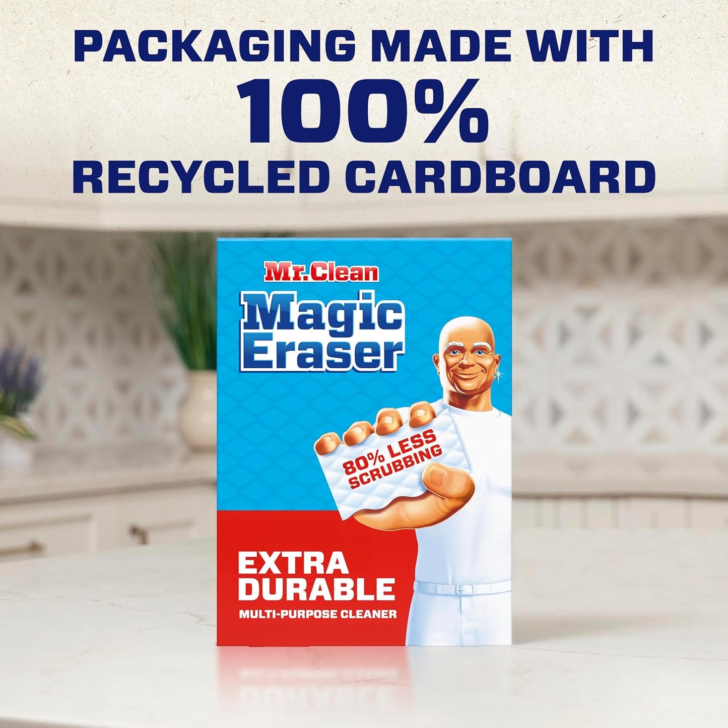 Mr. Clean Magic Eraser Sponge, All Purpose Cleaner, Cleaning Scrubber, Wall, Sneaker, Kitchen, Bathroom, Shower Cleaner, Cleaning Supplies, Melamine Sponge, Cleaning Pads, Extra Durable, 10ct
