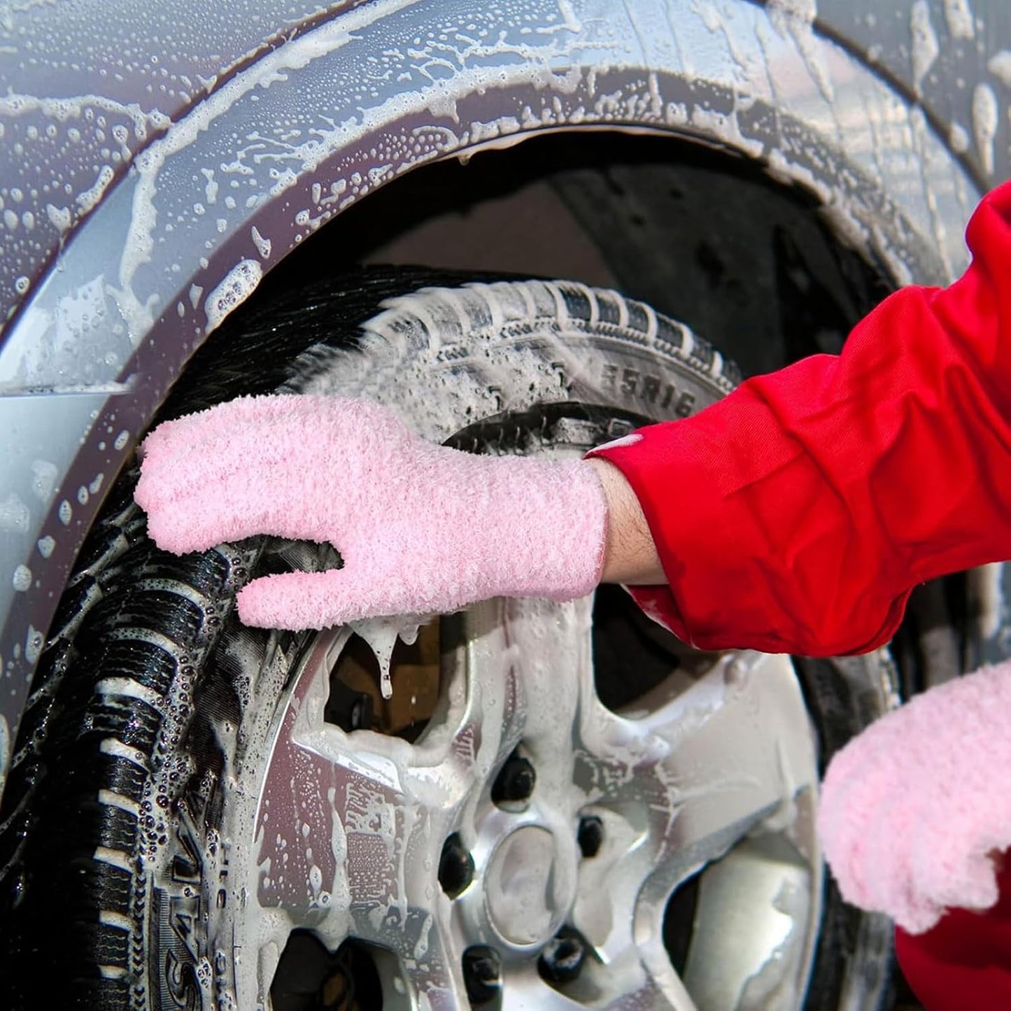 Bencailor 6 Pairs Microfiber Dusting Gloves, Dusting Cleaning Gloves Microfiber Gloves for Plants House Blinds Car Dust Mitt (Fresh Color,Medium)