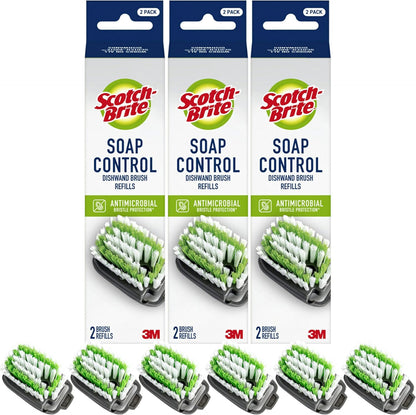 Scotch-Brite Advanced Soap Control Dishwand Brush Refill, 3 Pack