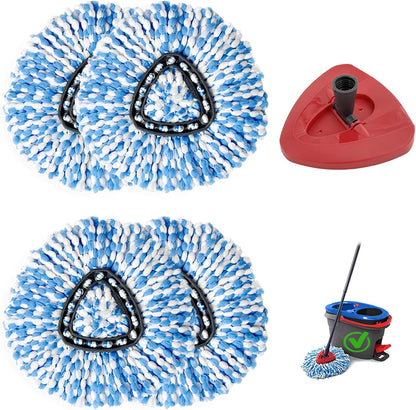 4PCS Mop Head Replacement Compatiable with Ocedar with Fit for RinseClean 2-Tank System,Spin Mop Heads,Perfect for deep Cleaning Hard-to-Reach Hidden Corners in bathrooms,Living Rooms and More