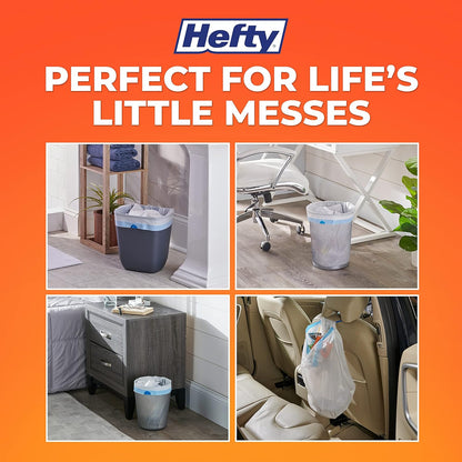Hefty Small Trash Bags, Flap Tie, Lavender & Sweet Vanilla Scent, 4 Gallon, 26 Count