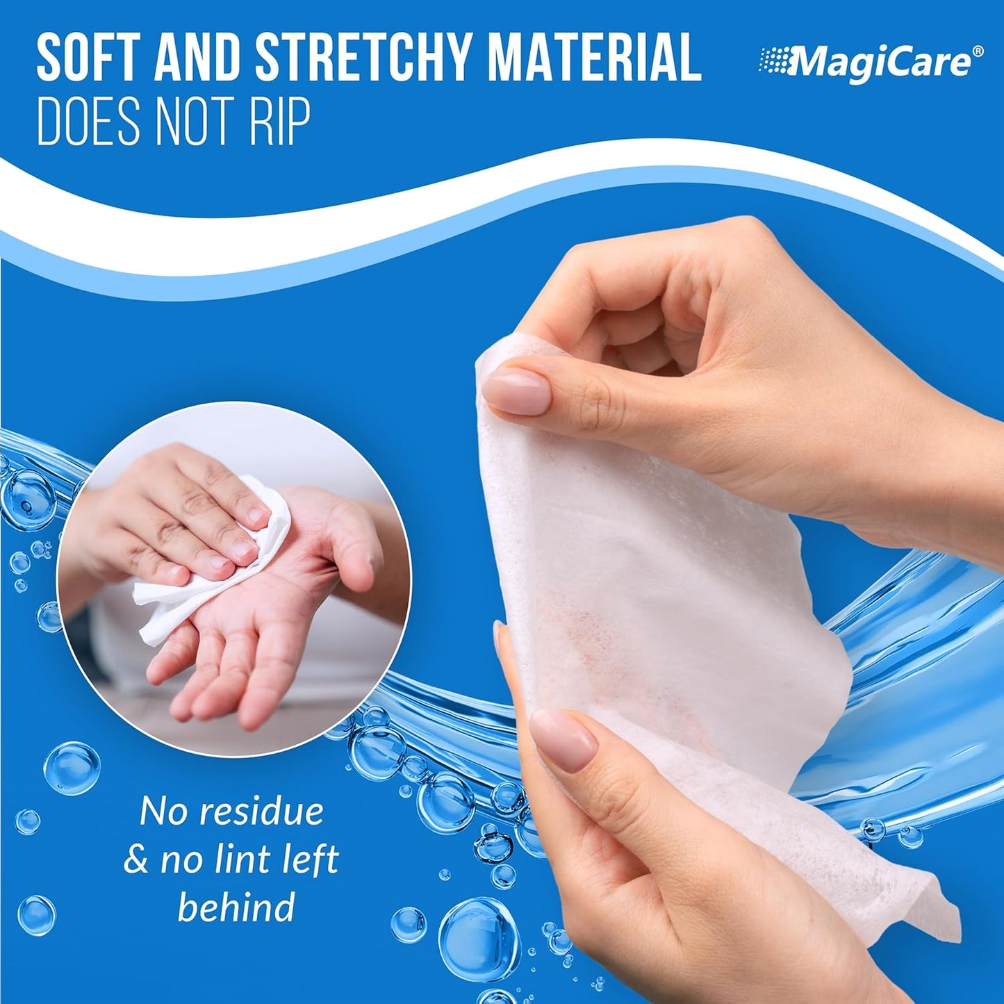MagiCare 75% Travel Size Alcohol Wipes, Large (10, 20ct Packs, 200ct) - Hand Sanitizer Wipes, Unscented Hand Travel Wipe, Cleaning, Sanitizing - Wet Wipe to Go for Car, Bag, Purse, Airplane