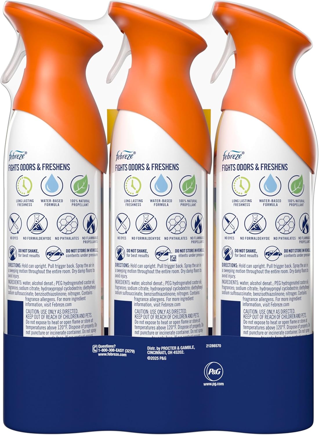Febreze Air Mist, Air Freshener, Odor Fighting Room Spray, Deodorizer for Home Bathroom Kitchen Office Apartment, Lilac Sunrise, Warm Ocean Breeze, Summer Golden Hour Variety Pack, 8.1oz (Pack of 3)