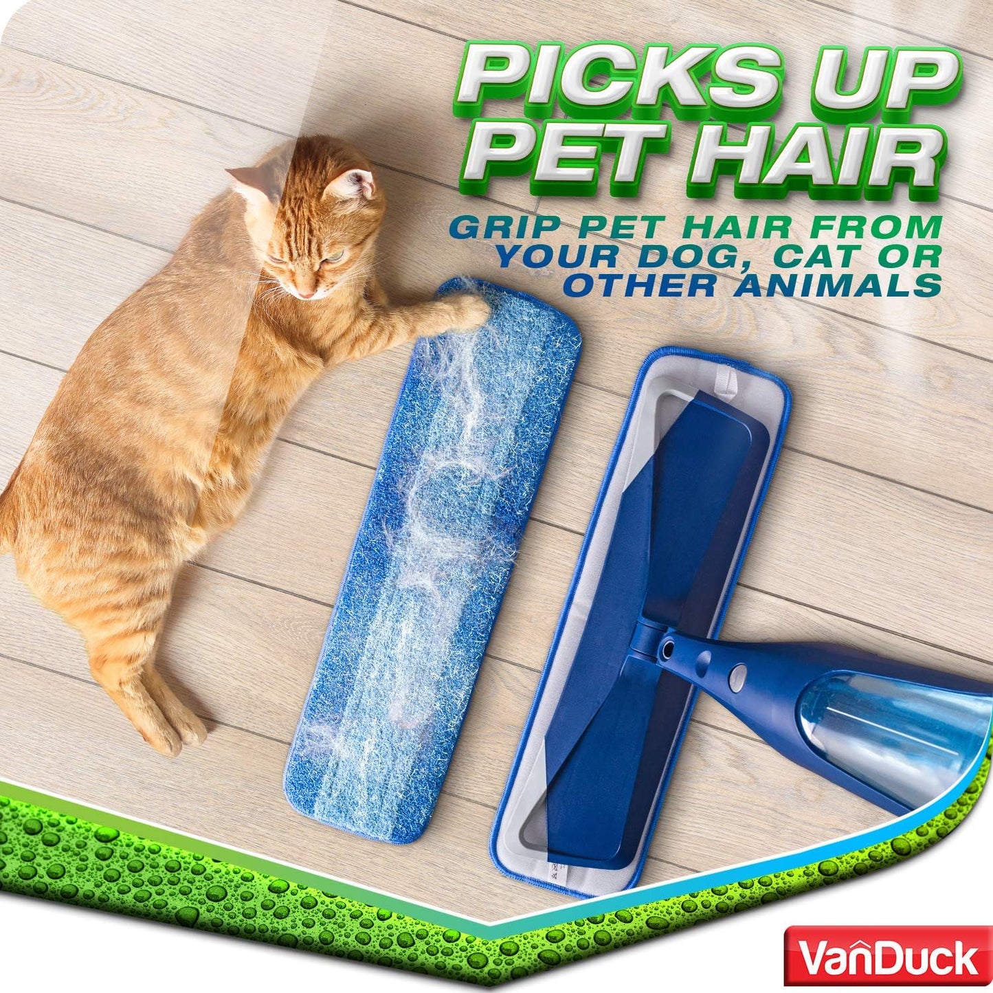 VanDuck Microfiber Cleaning Pads Compatible with Bona Mop (3 Pack) - Microfiber Mop Pads for Hardwood Floor for 18 Inch