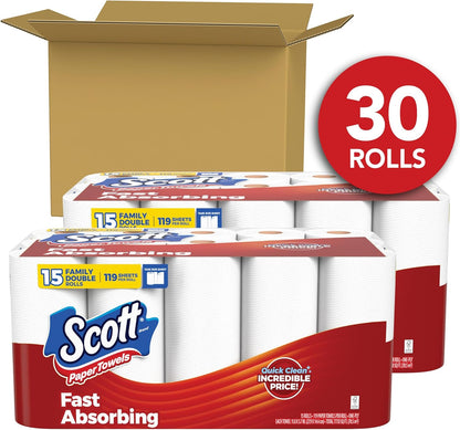 Scott Paper Towels, Choose-A-Sheet, 6 Double Rolls = 12 Regular Rolls (108 Sheets Per Roll)