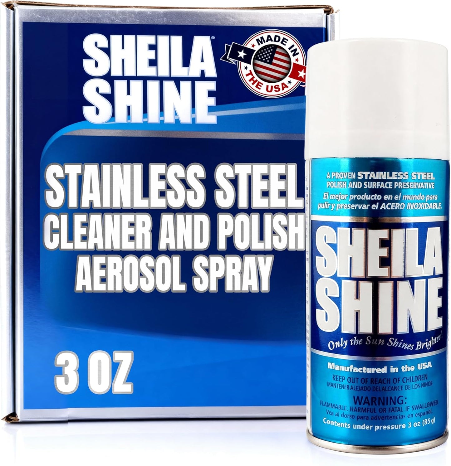 2 x 10oz Sheila Shine Stainless Steel Cleaner and Polish w/ Microfiber Cloth - Cleans, Polishes & Protects Kitchen Appliances, Refrigerators, Sinks, Ovens & Grills - Stainless Cleaner for Appliances