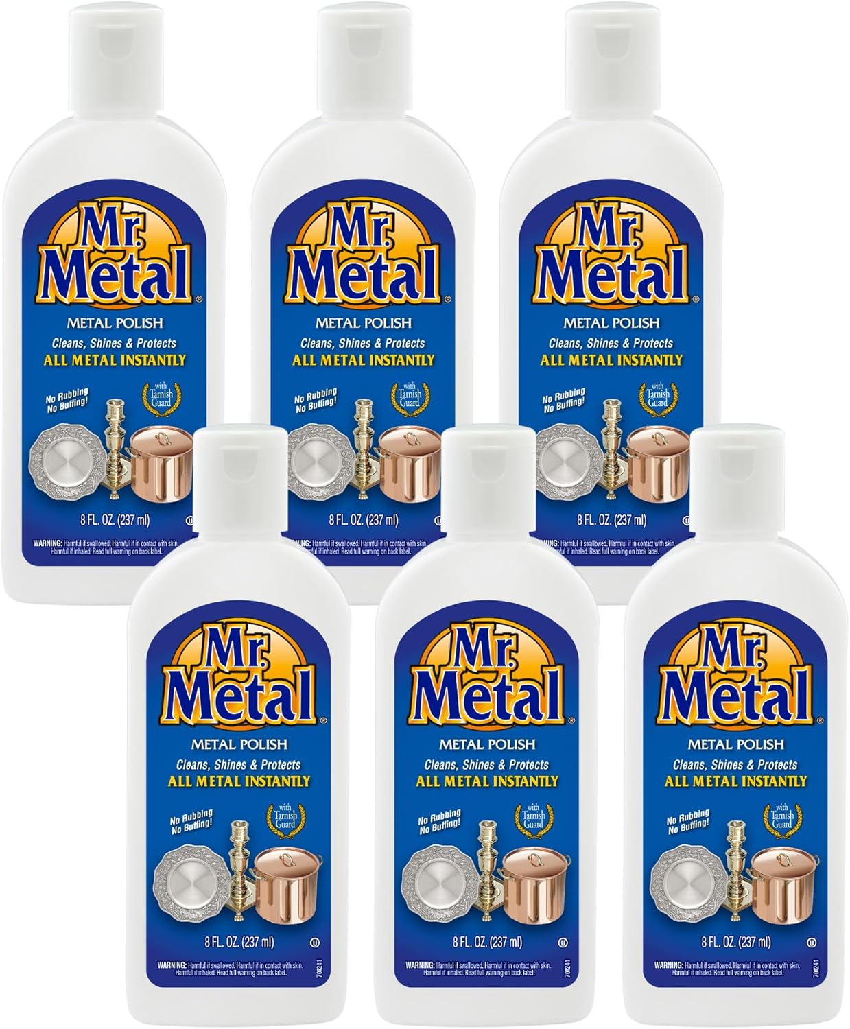 Mr. Metal Metal Polish Liquid All Metal Multipurpose Cleaner, Non-Abrasive, Instant Sterling Silver Cleaner, Brass and Stainless Steel Cleaner, Grime and Tarnish Remover, Chrome Silver Polish, 8 oz