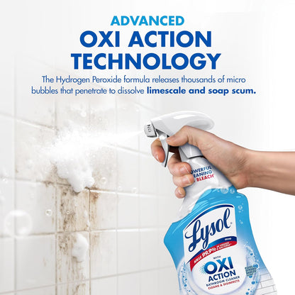 Lysol Power Foaming Bathroom Cleaner, Multipurpose Cleaner for Showers, Bathtubs, Sinks, Disinfectant Spray Kills 99.9% of Germs, Zero Bleach Cleaning Spray, 32 Oz.