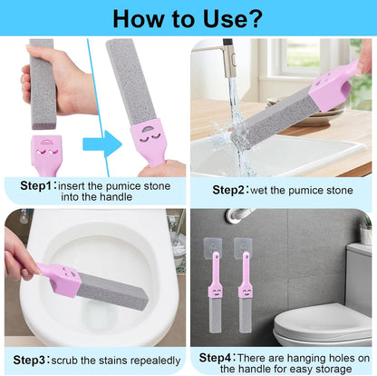 Herda 10 Pack Pumice Stone for Toilet Bowl Cleaning, Powerfully Pumice Stick for Cleaning Hard Water Rings, Calcium Buildup, Rust, Pumice Bar for Toilets, Bathtubs, Grills, Swimming Pools, Sinks