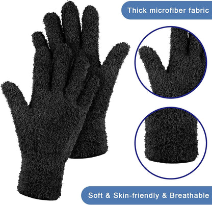 Bencailor 6 Pairs Microfiber Dusting Gloves, Dusting Cleaning Gloves Microfiber Gloves for Plants House Blinds Car Dust Mitt (Fresh Color,Medium)