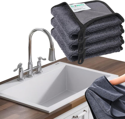 Cleaning Wipes Cloths,5pcs Cleaning Drying Towels,Shower Doors Drying Towels,12 * 10” Streak Free Glass Window Car Mirror Super Absorben Microfiber Cleaning Cloths Cleaner(5pcs grey12*10”)