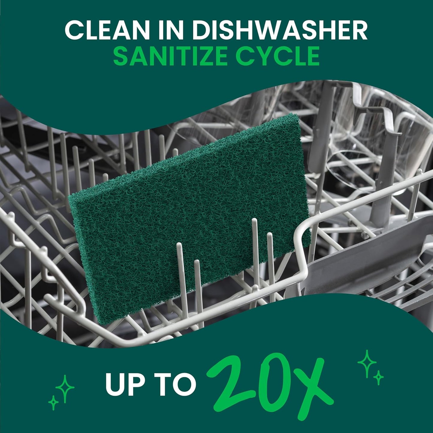Scotch-Brite Heavy Duty Scouring Pad, Dish Scrubber for Kitchen + Outdoor, 8 Scrub Pads for Uncoated Pots and Pans, Cast Iron Cooktops, Grill Grates, Oven Racks, & BBQ, Durable, Long-Lasting