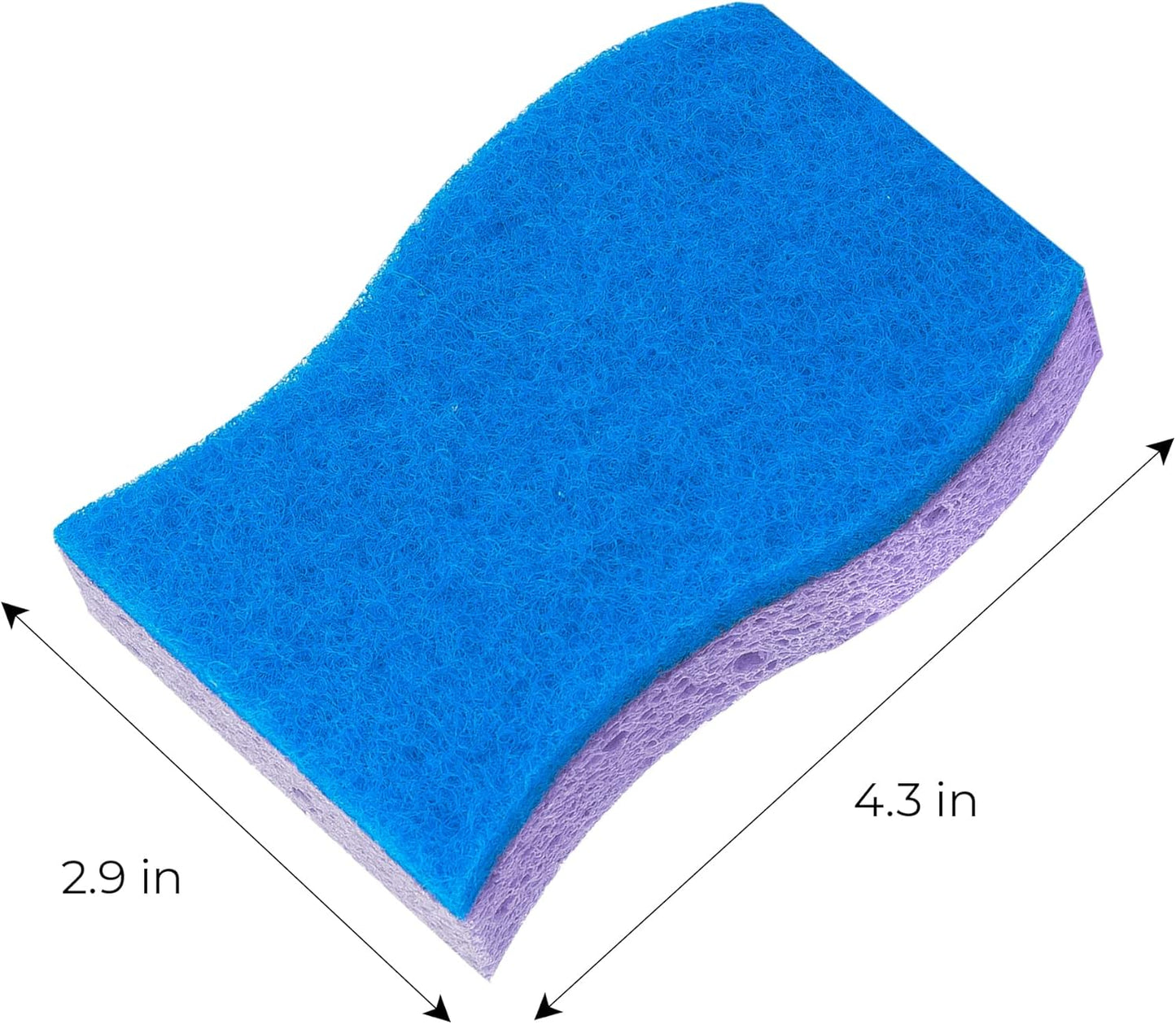 Smart Design Non-Scratch Cellulose Smart Scrub Sponge - Set of 9 - Ultra Absorbent - Ergonomic Shape - Cleaning, Dishes, & Hard Stains - Cool Geometric Pattern - Blue, Pink, Purple