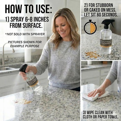 Thirteen Chefs 8X All Purpose Cleaner Concentrate - Makes 2 Gallons of Kitchen and Bathroom Cleaner for Granite and Quartz Countertops, Stainless Steel, Wood Floors - 32oz (No Sprayer Included)