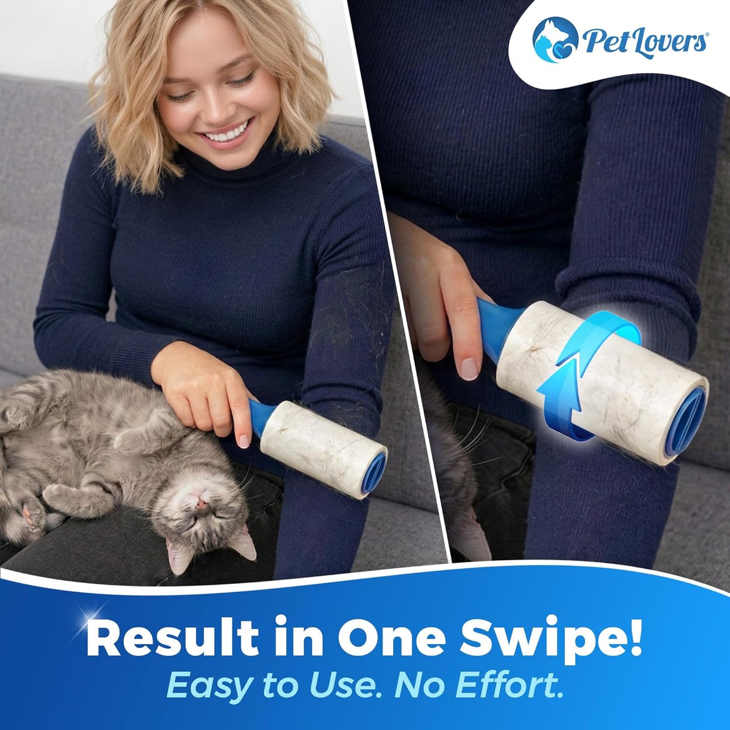 PetLovers Extra Sticky Lint Roller Mega Value Set 600 Sheets for Pet Hair Removal, Dog and Cat Lint Remover 6 Pack
