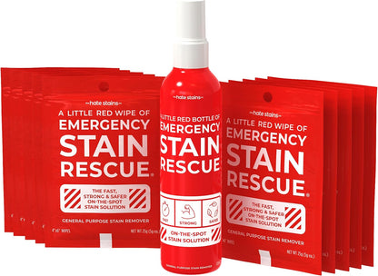 Emergency Stain Rescue Stain Remover Spray - For Wine & Coffee - Blood Stain Remover Clothes & Laundry - Carpet Cleaner Spray with No Added Phosphates - 2 x 4 Fl Oz