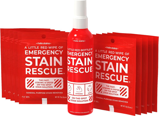 Emergency Stain Rescue Stain Remover Spray - For Wine & Coffee - Blood Stain Remover Clothes & Laundry - Carpet Cleaner Spray with No Added Phosphates - 2 x 4 Fl Oz