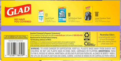 Glad ForceFlex Tall Kitchen Trash Bags, 13 Gal, Gain Lavender with Febreze, 110 Ct (Pack May Vary)