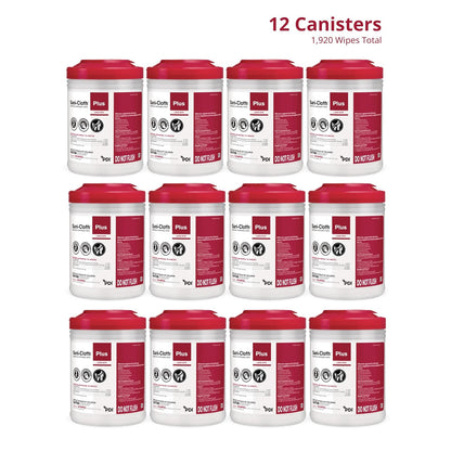 PDI Sani-Cloth Plus Germicidal Cloth, Pack of 160, 6" x 6-3/4" Large Wipes