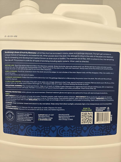 Fruit Fly Drain Treatment | Drain Fly Eliminator | All-Natural, Eliminates Gnats, Sewer Flies and More - Works in All Drains - 1 Gallon