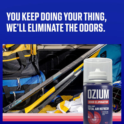 OZIUM® Air Freshener Odor Eliminator, 2oz Single Shot Total Air Refresh & Car Air Freshener – Original – 4 Pack
