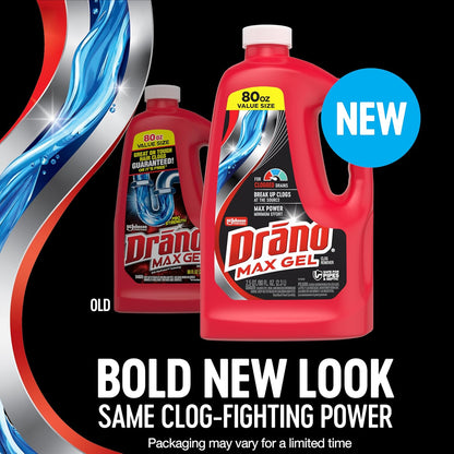 Drano Max Gel Clog Remover, 80 oz