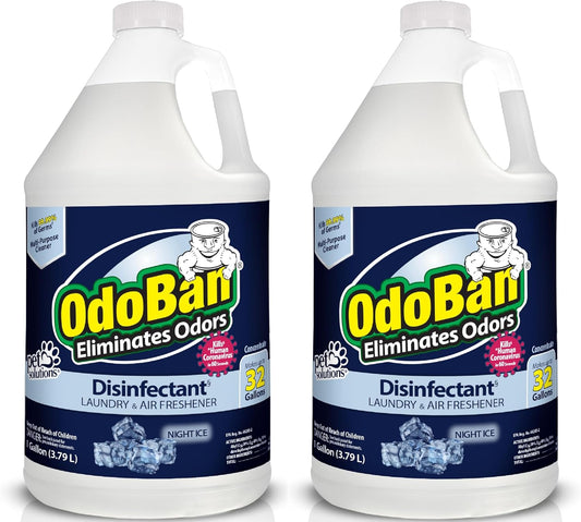 OdoBan Disinfectant Concentrate and Odor Eliminator, Made in the USA, Night Ice Scent, 2 Gallons