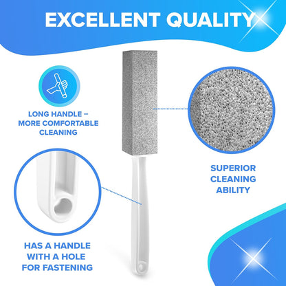 DISIWENE Pumice Cleaning Stone with Handle Toilet Bowl Cleaner Hard Water Ring Remover for Bath/Pool/Kitchen/Household Cleaning (2, 2 Pack with Handle)