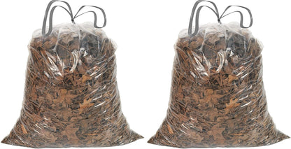 Ultrasac 39 Gallon 1.0 MIL Clear Drawstring Trash Bags - 33" x 40" - Pack of 70 - For Lawn & Leaf