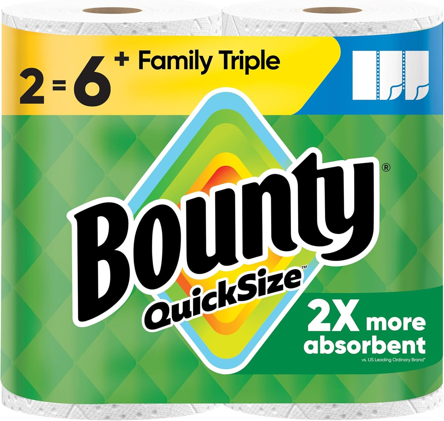 Bounty Quick Size Paper Towels, White, 8 Family Rolls