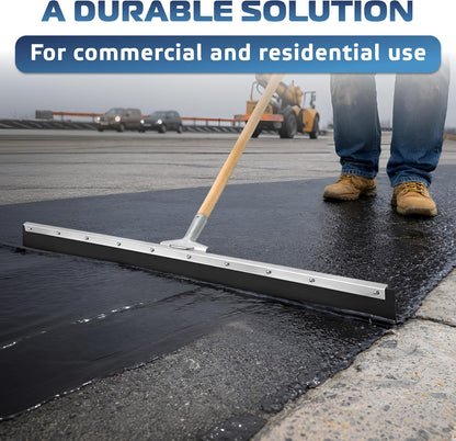 DSV Standard Garage Floor Squeegee 18’’, Neoprene Blade Asphalt Squeegee, Taper Pole Connection - Handle Sold Separately for Tiles, Concrete and Asphalt