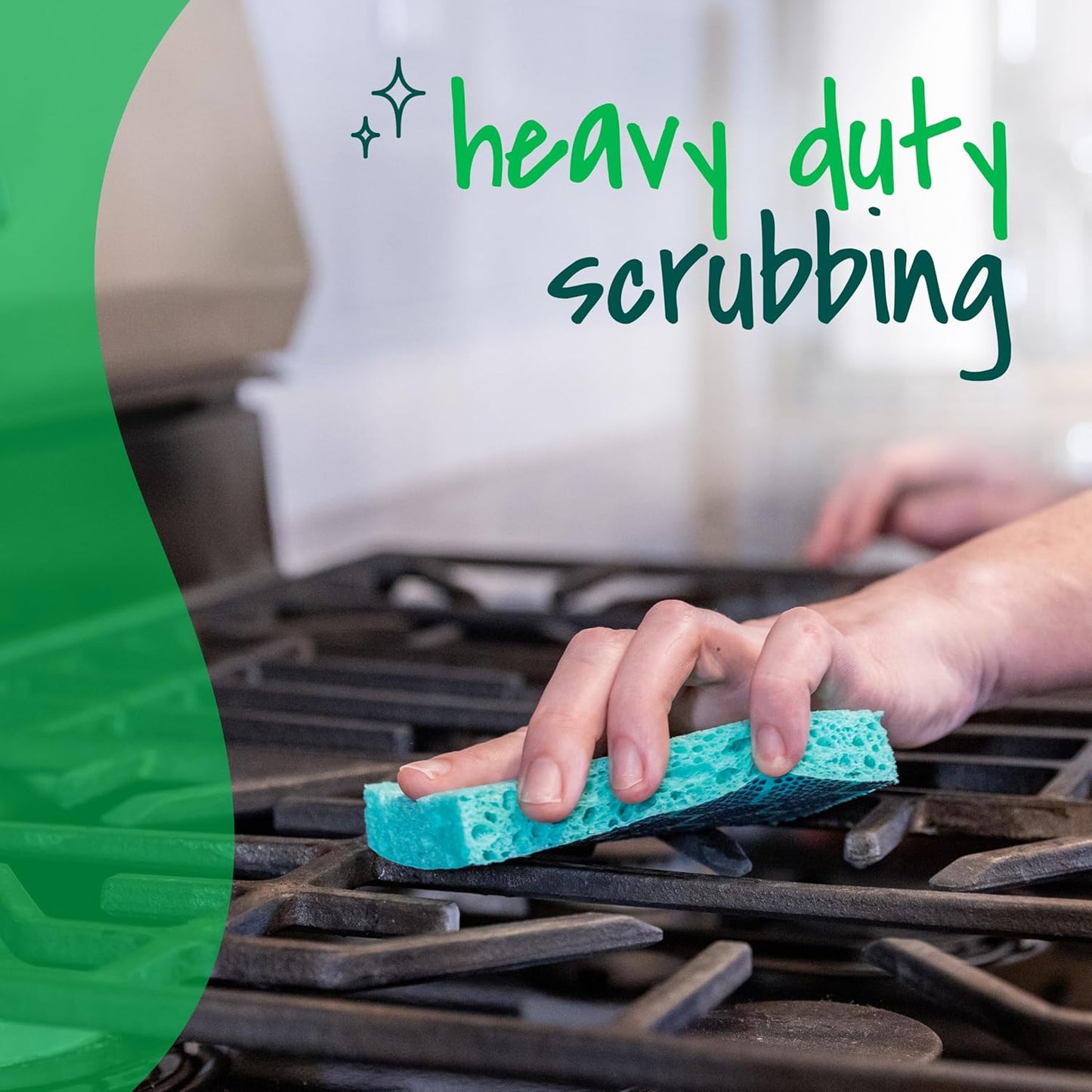 Scotch-Brite Odor Resist Heavy Duty Scrub Sponge, Dishwasher-Safe Kitchen sponges for Serious Scrubbing, Multipurpose Dish Sponge for Stuck-On Messes, 6 Scrubbing Sponges
