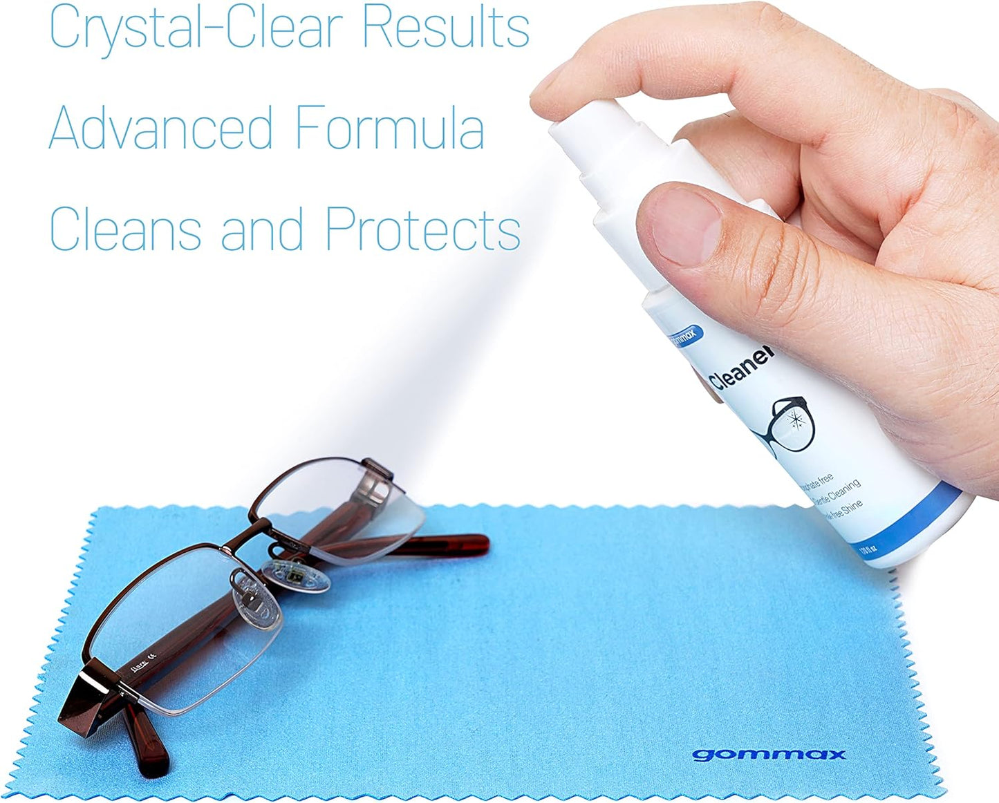 Lens Cleaner Kit with Glasses Cleaning Cloth, Eyeglass Cleaner Spray, Glasses Cleaner Kit, Safe for Coated Lenses, Sunglasses Cleaning Solution 1.7 fl oz
