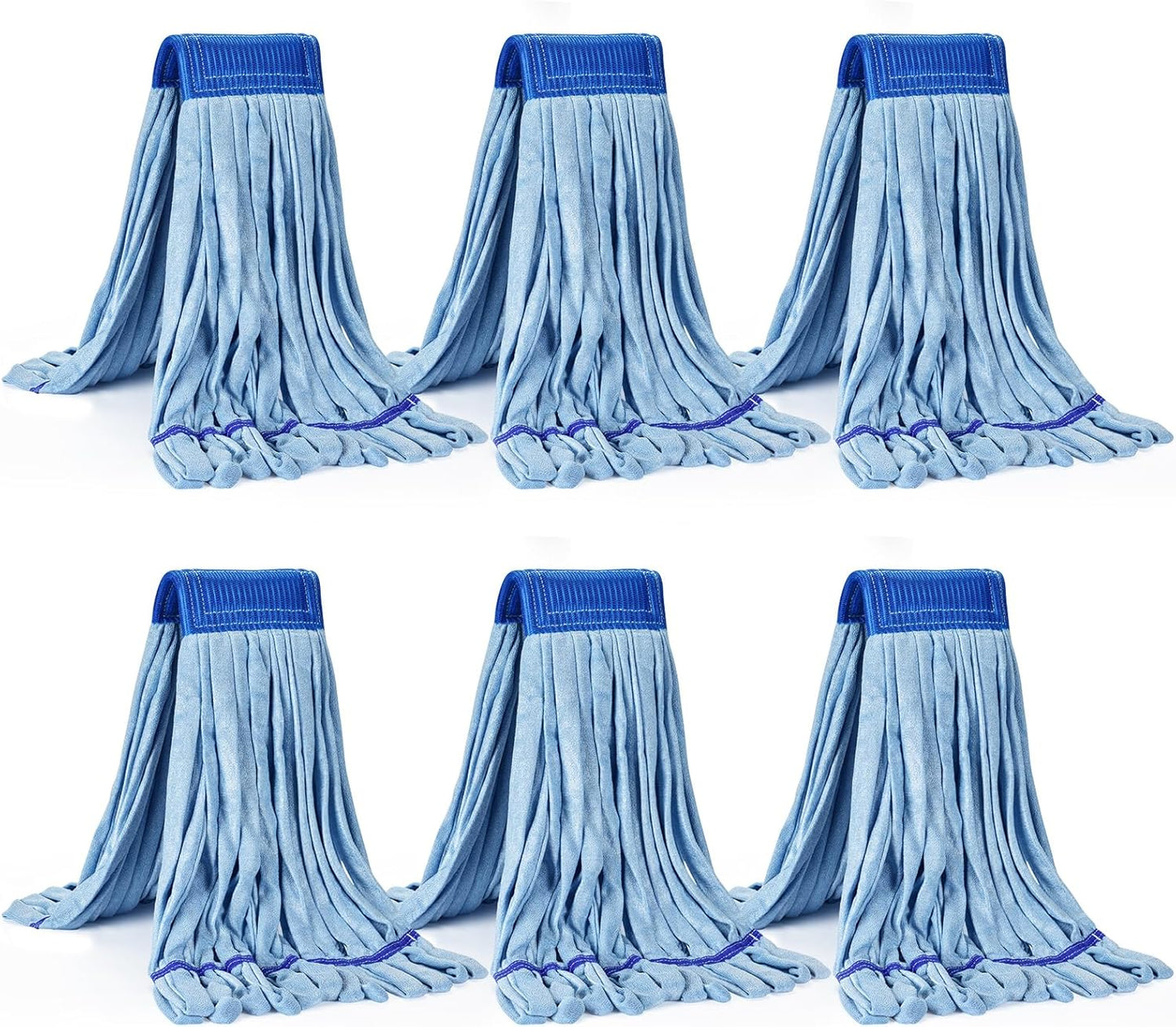 Matthew Cleaning Microfiber Tube Mop(Meduim,Blue,3Pack) Heavy Duty Mop Head Replacement,Excellent Absorbency,Premium launderability,Reusable,Loop end for Home,Commercial&Industrial Use