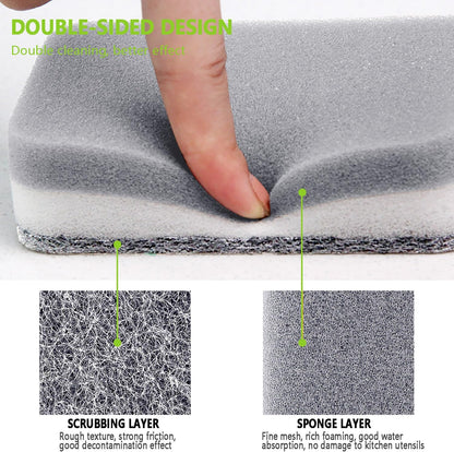 Kitchen Cleaning Sponges, 6 Pack Heavy Duty Scrub Sponges Cleans Fast Non-Scratch Sponge for Washing Dishes and Cleaning Kitchen (Black)