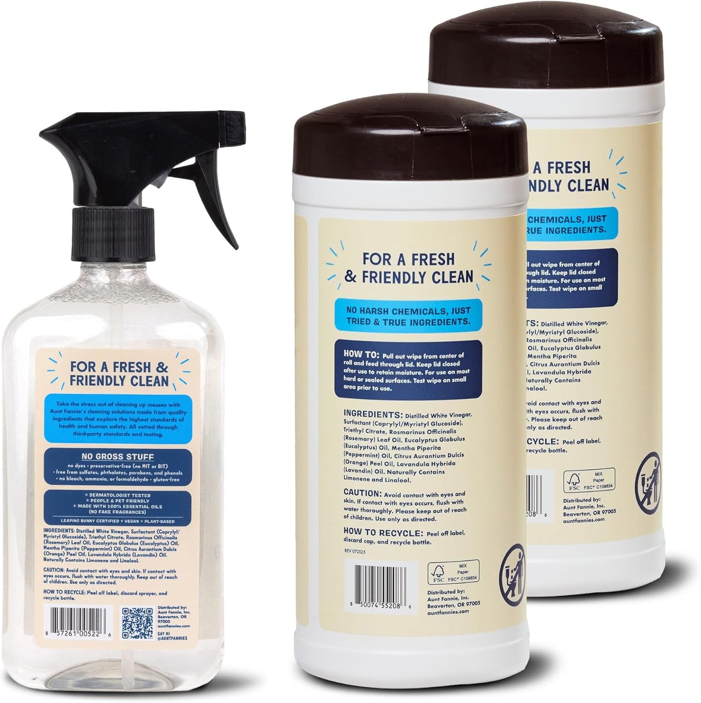 Aunt Fannie's Glass & Window Cleaning Vinegar Spray, Natural Streak-Free Spray, 16.9 Ounces (Pack of 1)