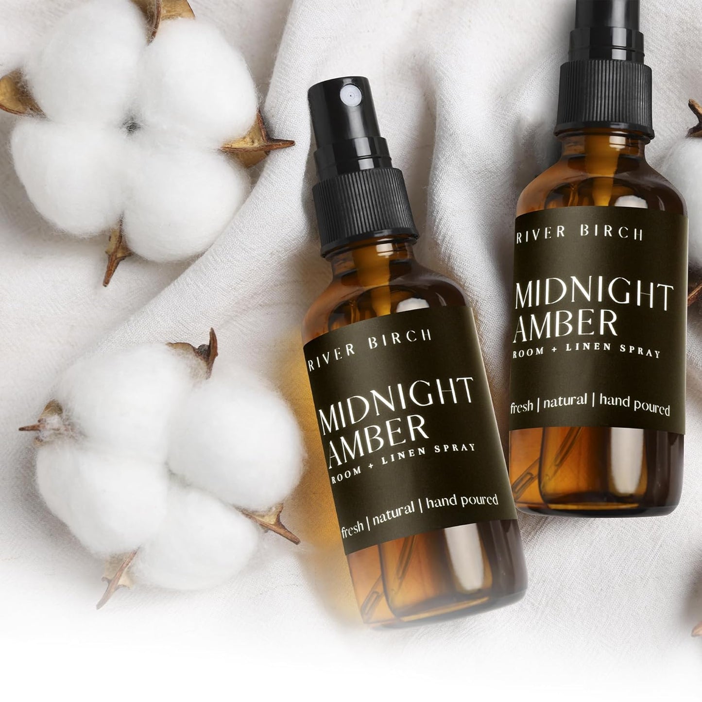 River Birch Luxury Linen and Room Spray - Home Signature Scent Balsam and Cedar Room Fragrance Spray - Fragrant Fresh Linen Air Freshener For Bedding - Handmade in Texas - 4 oz Glass Amber Bottle