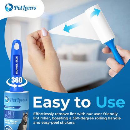 PetLovers Extra Sticky Lint Roller Mega Value Set 600 Sheets for Pet Hair Removal, Dog and Cat Lint Remover 6 Pack