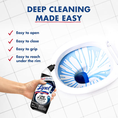 Lysol Toilet Bowl Cleaner Gel, For Cleaning and Disinfecting, Septic Safe Toilet Bowl Cleaner, Lavender & Cotton Blossom Scent, 24 oz, (Pack of 2)