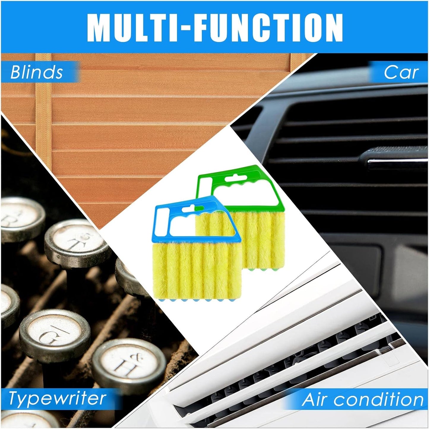Geiserailie 1 Pcs Window Venetian Blind Cleaner Duster Tool Washable 7 Fingers Dusting Cleaner and Air Vent Shutter Brush Blinds Air Conditioner Fan Duster Dirt Housekeeping Tool (Orange)