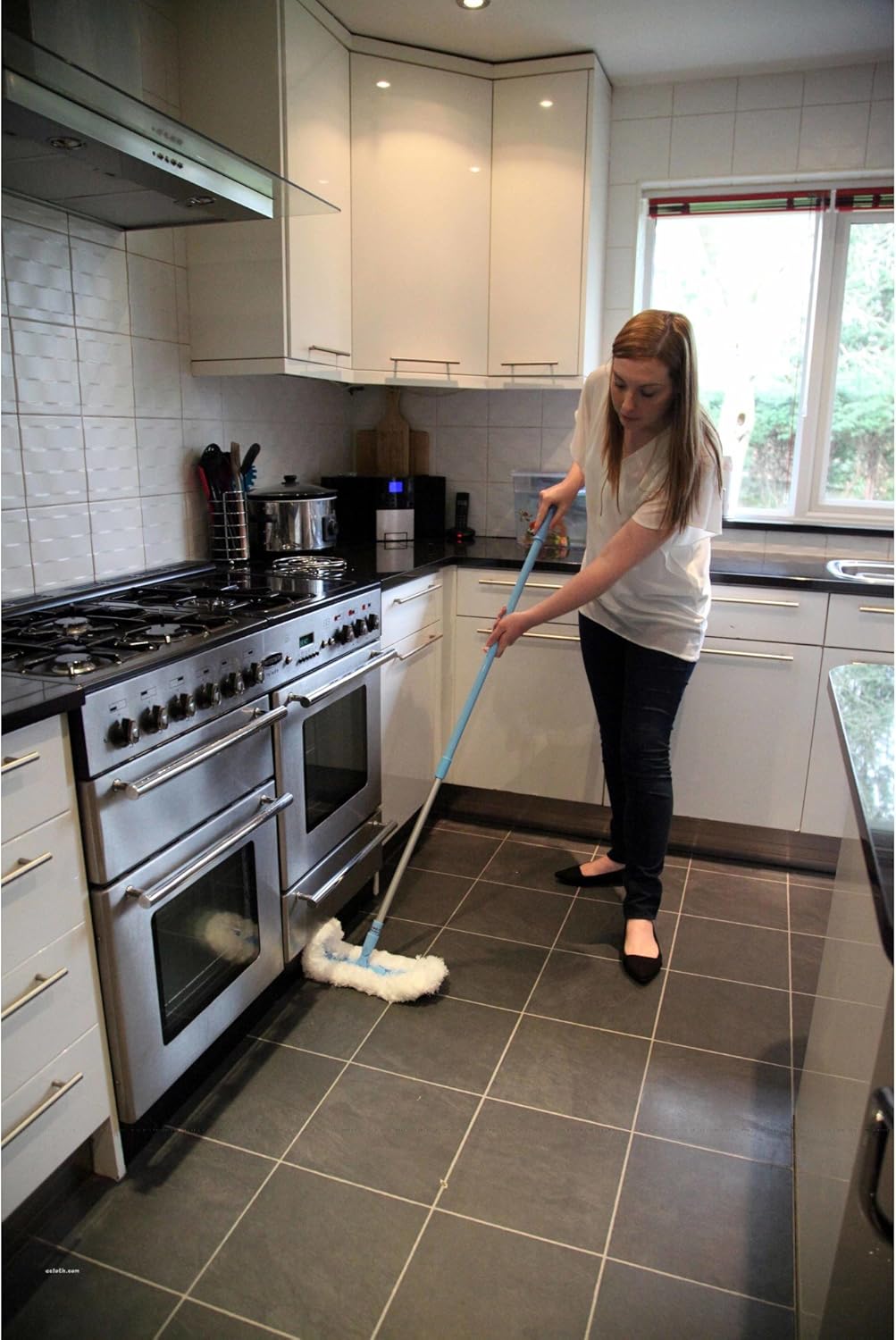 E-Cloth Flexi-Edge Floor & Wall Duster Head - Reusable Microfiber Dust Mop Replacement for Floor Cleaning, Traps Dust, Pet Hair & Debris, Washable, Hardwood, Tile, Wood, & Laminate - 1 Pack